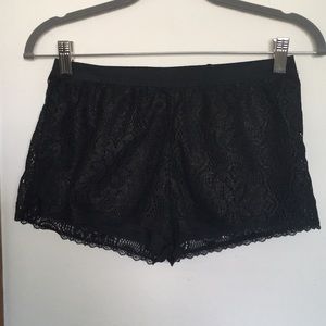 Mimi Chica Black Lace Shorts with Gold glitter
